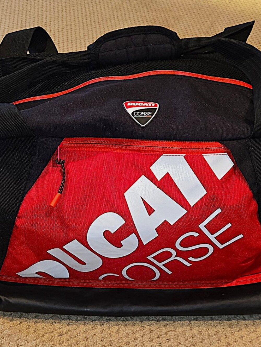 Ducati Corse Large Motorcycle Gear / Travel Bag – Black & Red